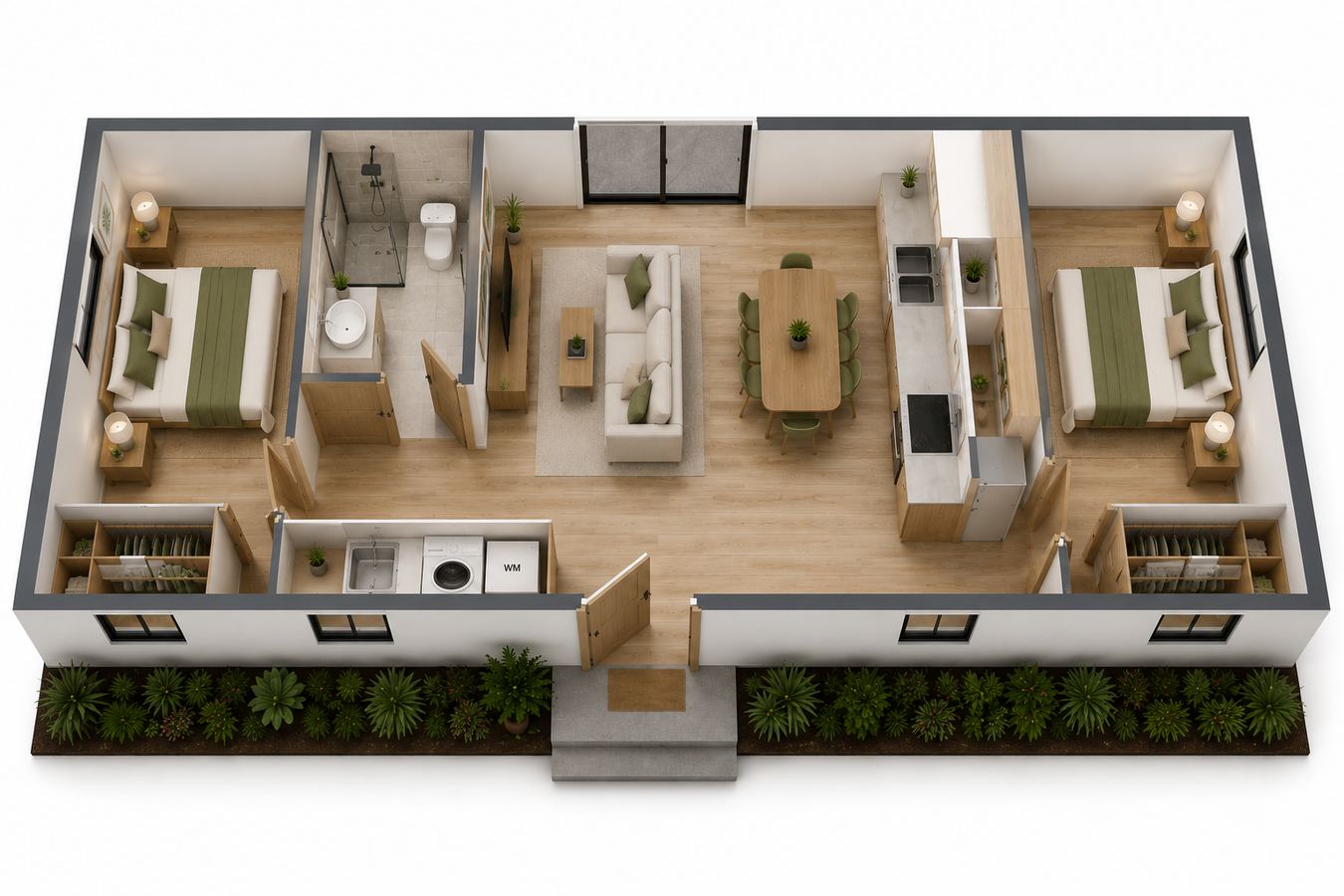 Two Bedroom Home Floor Plan
